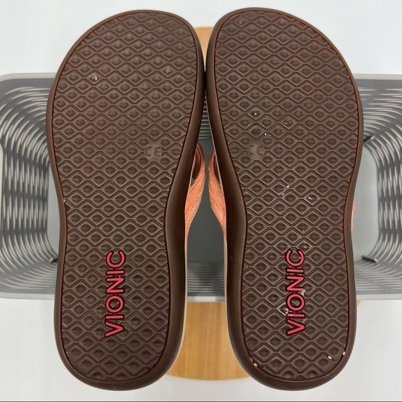 Vionic Tide Aloe Thong Sandals Beige Peach Flip Flop Size 5 - Picture 11 of 12